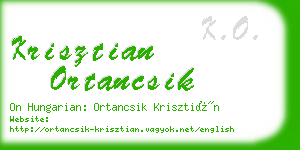 krisztian ortancsik business card